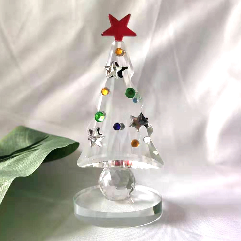 Crystal Christmas Tree Figurin - Paper Weight Crystal 评论和价格